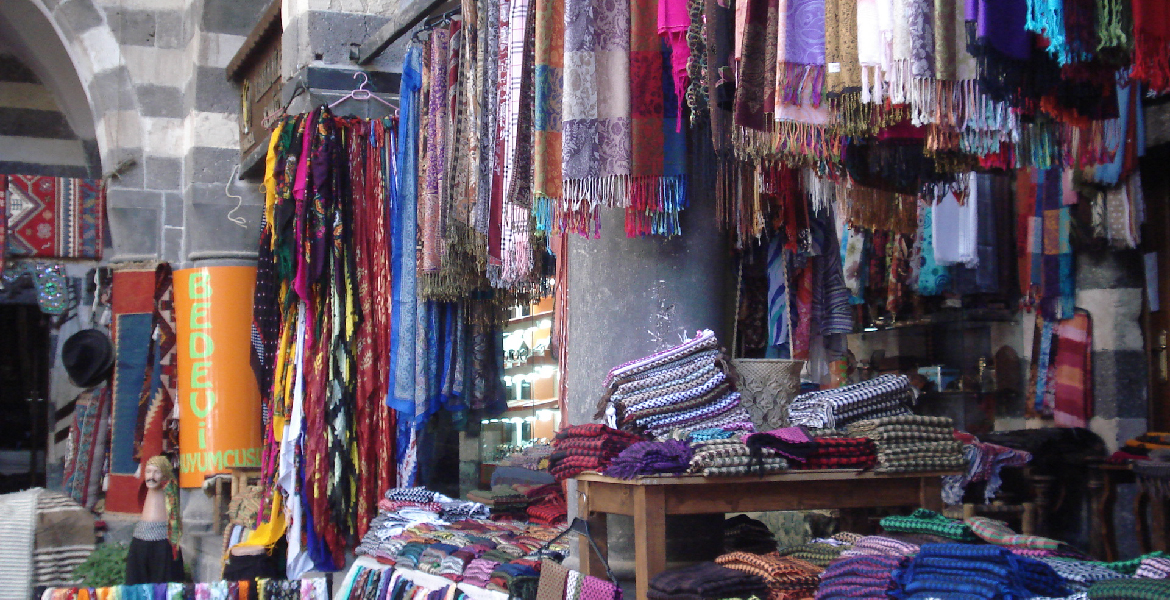 A market stall in Diyarbakir, Turkey; photo courtesy of Joel Gordon