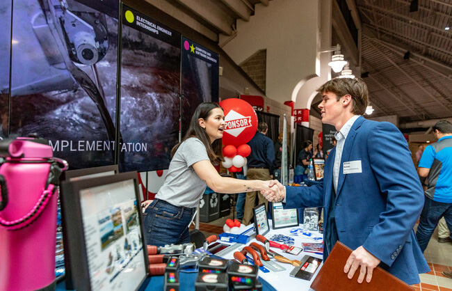 Employer shaking a hand