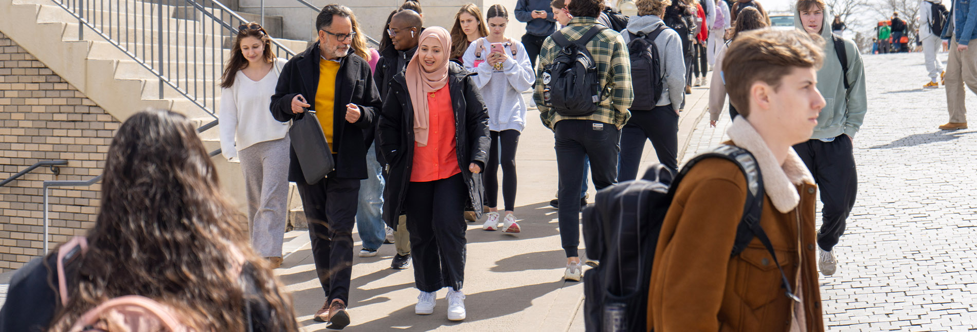 Students walk on campus