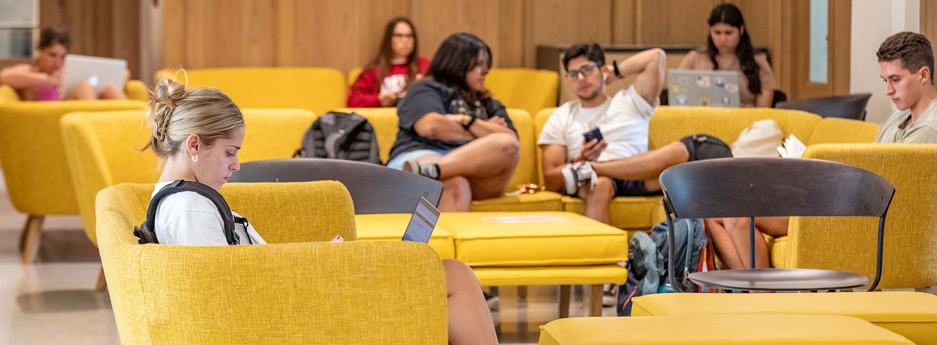 Students in the CORD building