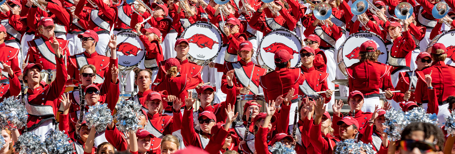 Razorback band celebrates in Razorback Stadium