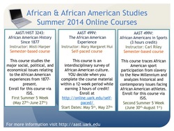 2014 Summer Online courses