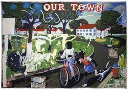 Our Town painting by Kerry Marshall