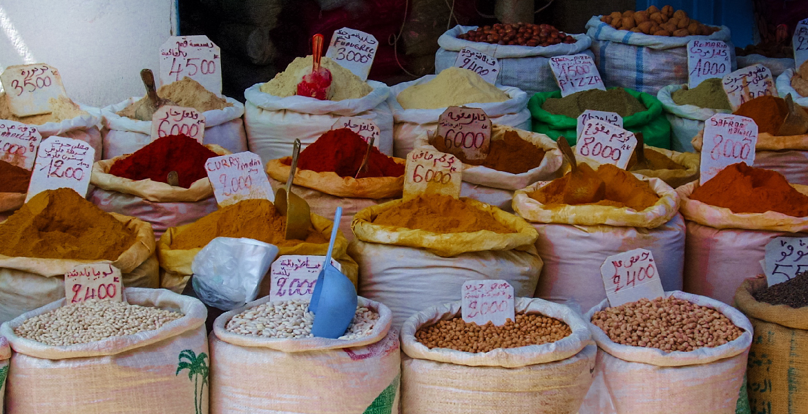 Spice market in Sousse, Tunisia