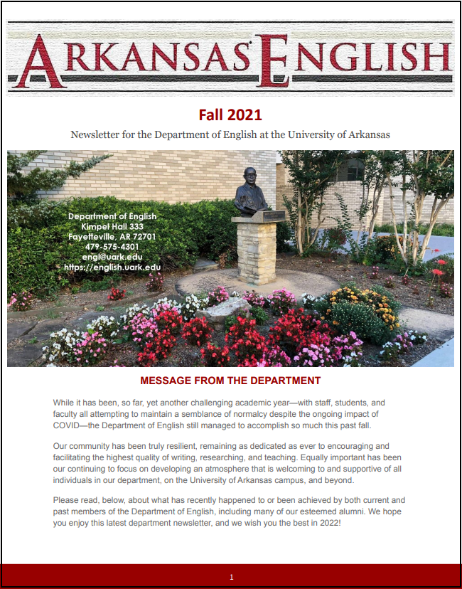 cover of Fall 2021 newsletter