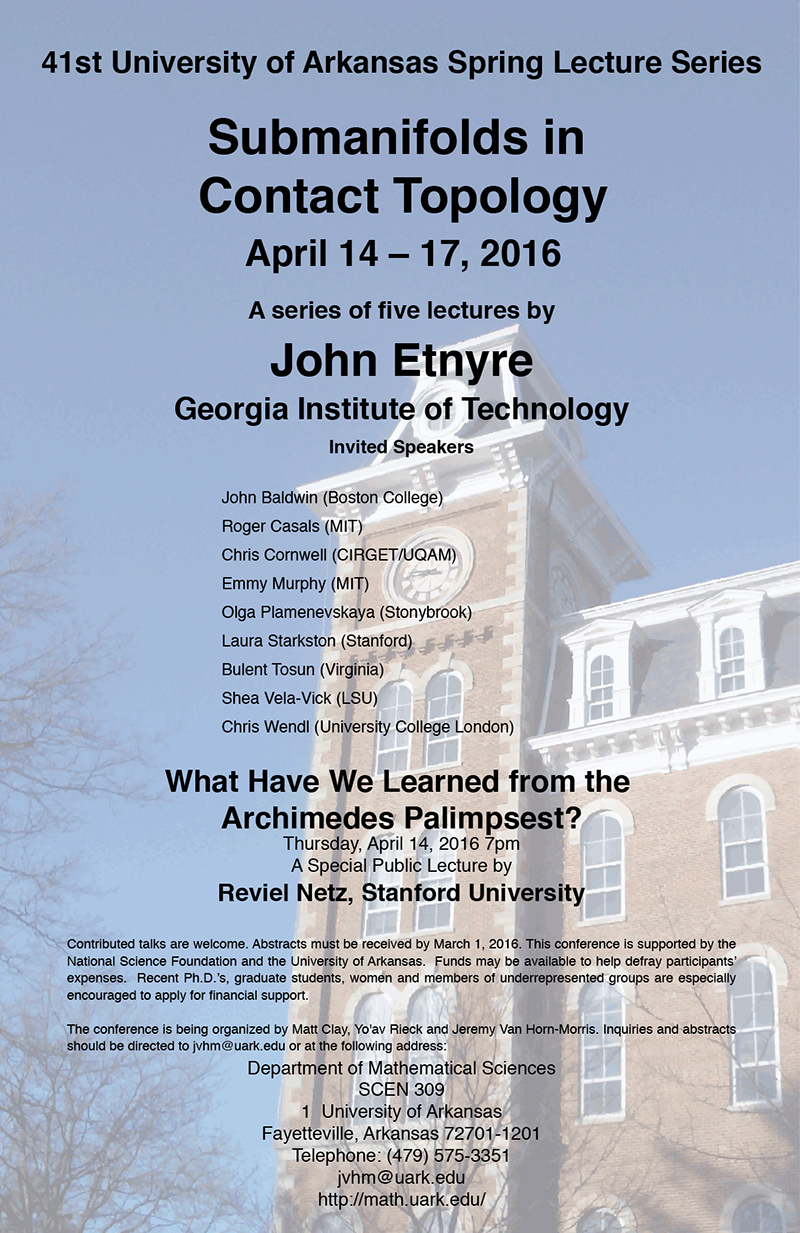 41st Annual Spring Lecture Series