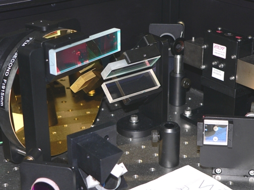 This is inside an optical amplifier for short-pulse (about 80 to 100 femtosecond) laser beam