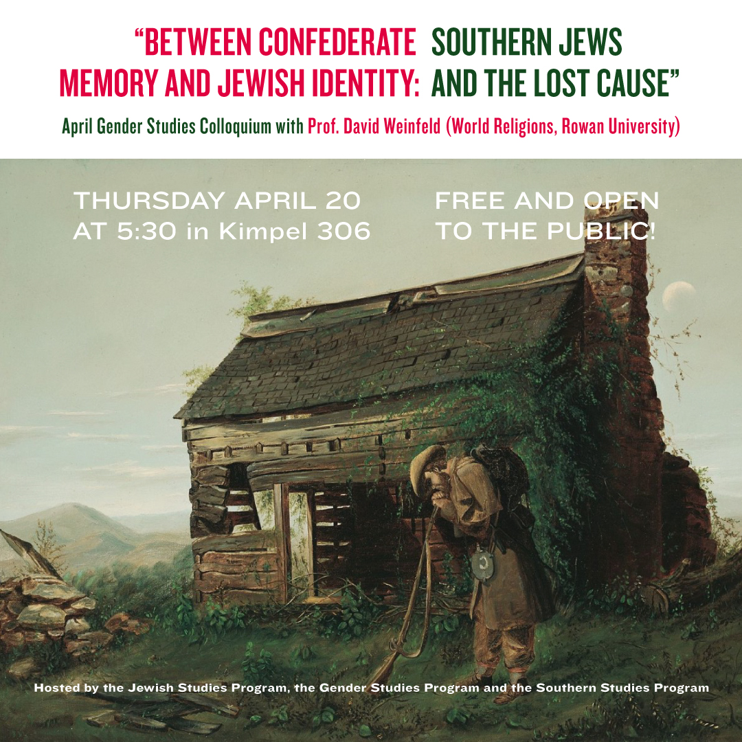 Poster advertising lecture Southern Jews and the lost cause