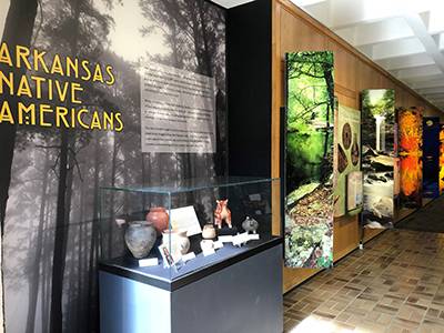 "Arkansas Native Americans" exhibit, located in the Arkansas Union